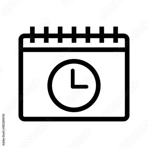 Date & Time icon vector image. Suitable for mobile apps, web apps and print media.