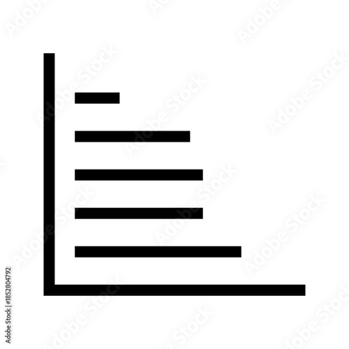 Horizontal Bar Graph icon vector image. Suitable for mobile apps, web apps and print media.