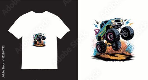 Monster truck vector t-shirt design