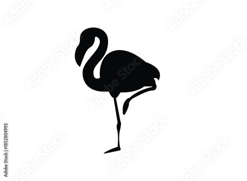 flamingo pink cute pretty animal bird tropical summer emoji symbol sign icon vector illustration isolated flat