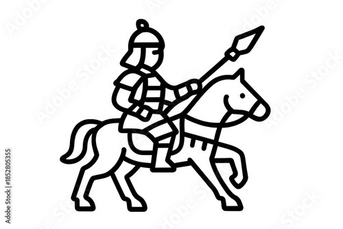 Knight on horseback with spear