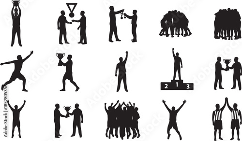 Sports award celebration silhouettes collection