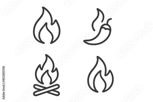 Four heat icons on a gradient background