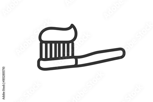 Toothbrush with toothpaste icon