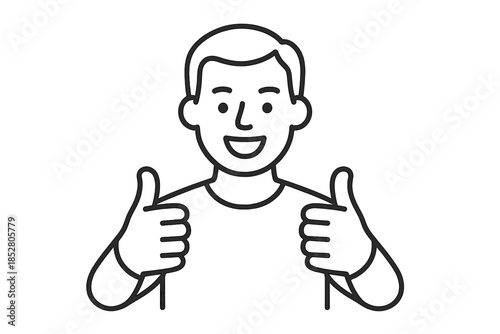 Man giving two thumbs up