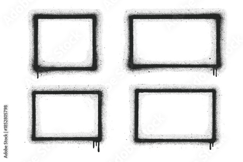 Spray painted frames on textured background