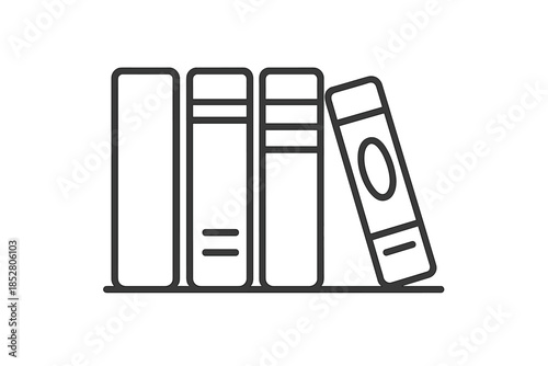 Row of stylized books on a shelf
