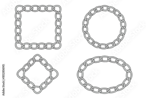Four Chain Frames on a Gradient Background
