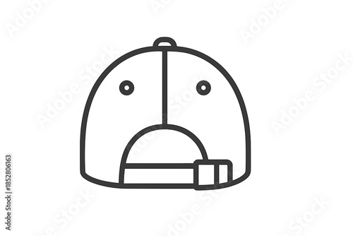 Line art baseball cap icon