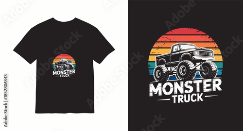 Monster truck vector t-shirt design