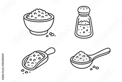Salt and Pepper Ingredients Icons