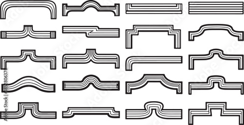 Collection of art deco handle icons