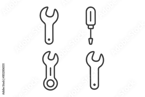 Set of tool icons on a gradient background