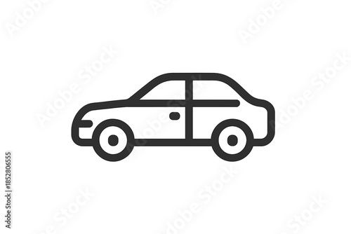 Minimalist car icon on gradient background