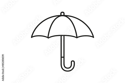 Minimalist umbrella outline on gradient background