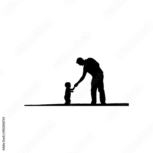 Father and child isolated on transparent background