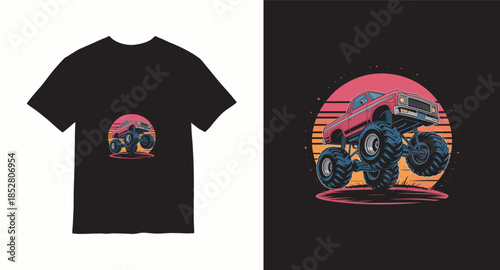 Monster truck vector t-shirt design