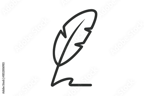Feather quill writing icon on gradient background