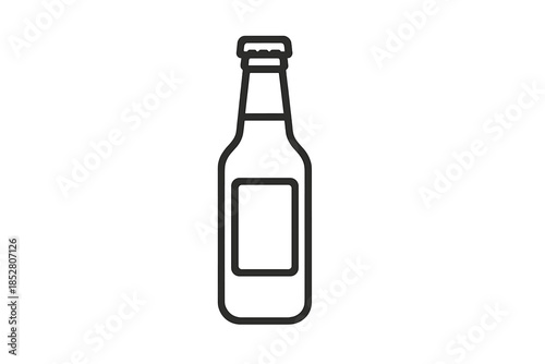 Minimalist beer bottle outline on a gradient background