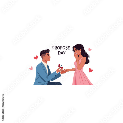 Propose day illustration isolated on transparent background