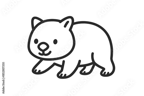 Cute Wombat Character with Shadow Effect