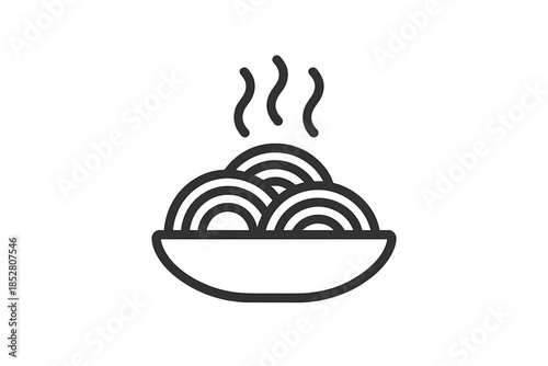 Steaming Noodles in Bowl Icon