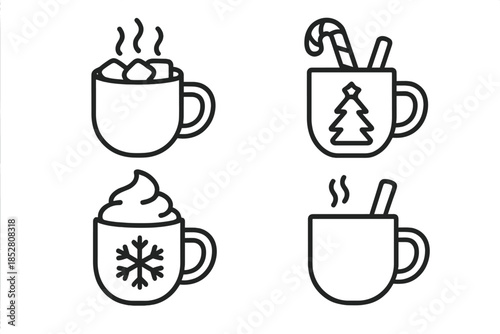 Winter drinks icons