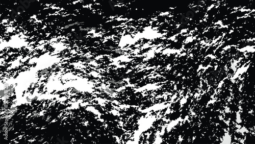Abstract black and white grunge texture background. High contrast monochrome noise pattern. Distressed ink splatter or dirty surface noise overlay for graphic design. Effect for photo, video editing.