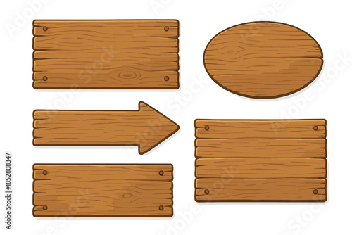 Collection of rustic wooden signs and boards