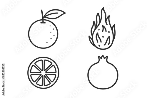 Four Icons of Fruits