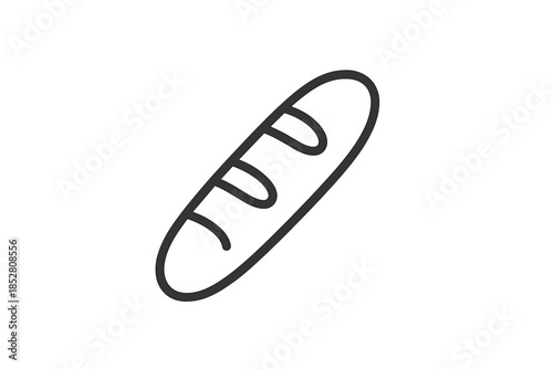 Simple loaf of bread icon on a grey background