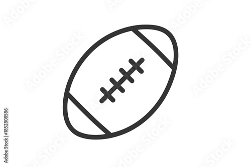 American Football Icon on Gray Background