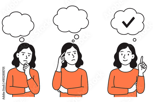 Woman thinking through ideas and finding a solution