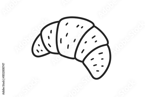 Simple Croissant Icon on Gray Background