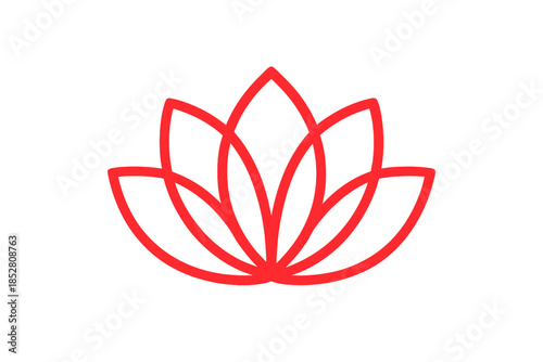 Red Lotus Neon Glow on Gradient Background