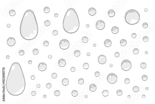 Water Droplets on Gray Surface Background