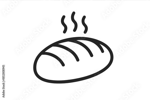 Freshly baked bread icon with steam
