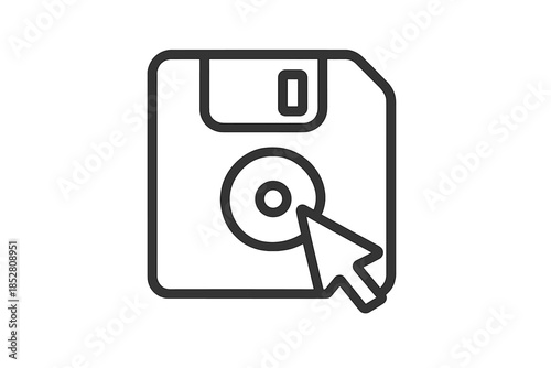 Floppy disk icon with cursor