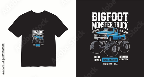 Monster truck vector t-shirt design