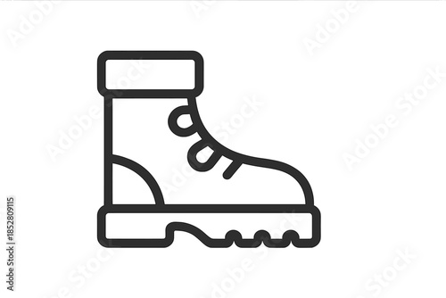 Black hiking boot icon on a gradient gray background