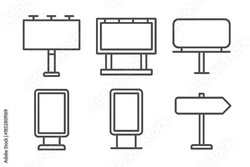 Collection of various outdoor advertising billboard icons