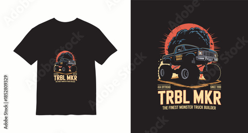 Monster truck vector t-shirt design