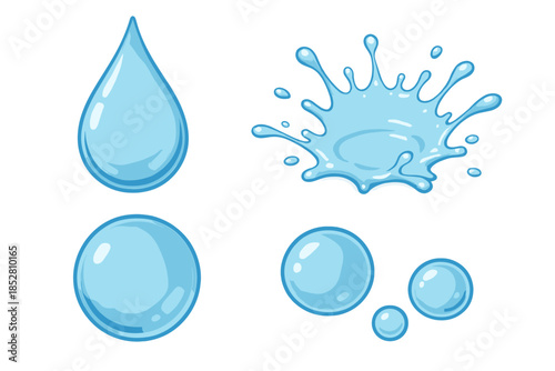 Water drops and splash illustration