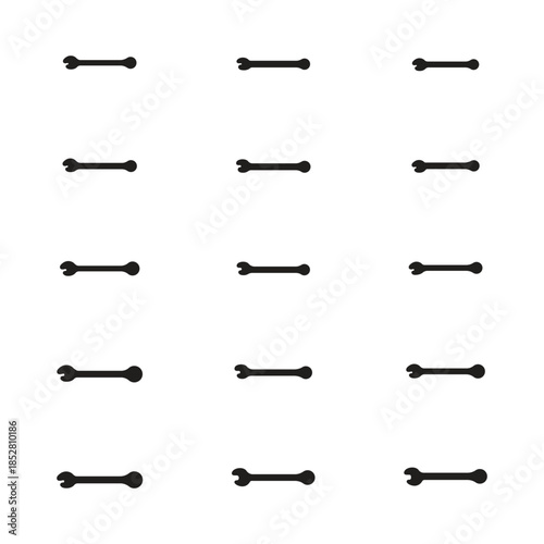 Wrench Silhouette Icon Set