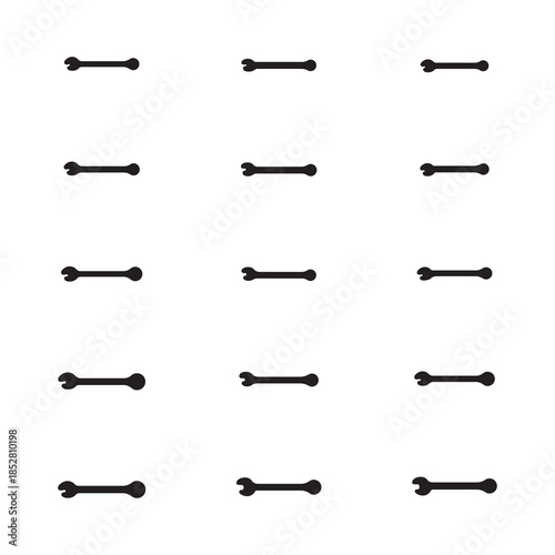 Wrench Silhouette Icon Set