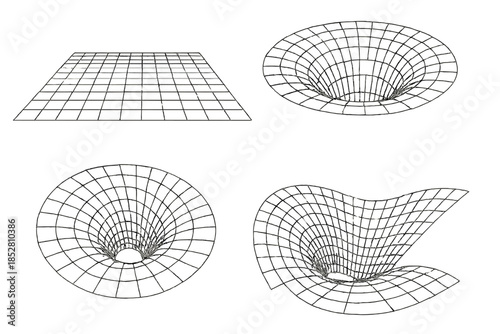 Grid representing spacetime distortion