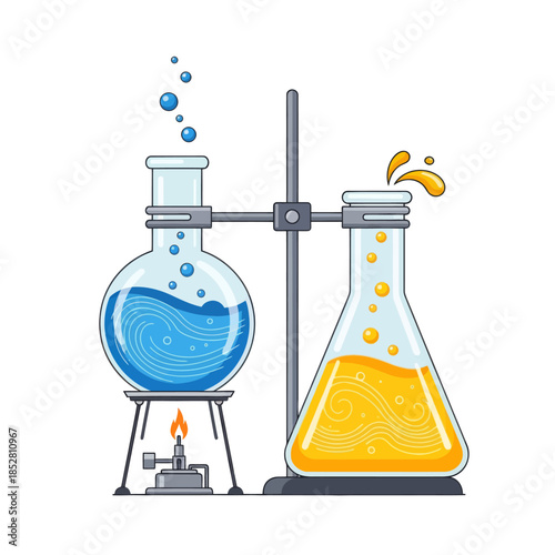 Innovative Laboratory Equipment Setup Demonstrating Chemical Reaction Processes in a Controlled