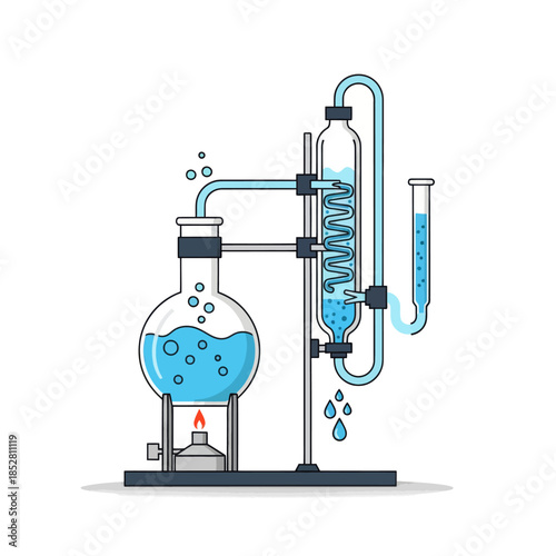 Advanced laboratory distillation apparatus used for chemical separation process