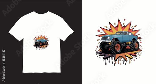 Monster truck vector t-shirt design