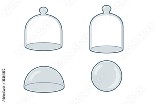 Collection of clear glass domes and spheres